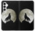 S1981 Wolf Howling at The Moon Hülle Schutzhülle Taschen für Samsung Galaxy A35 5G