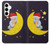 S2849 Cute Sleepy Owl Moon Night Hülle Schutzhülle Taschen für Samsung Galaxy A35 5G