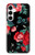 S3112 Rose Floral Pattern Black Hülle Schutzhülle Taschen für Samsung Galaxy A35 5G