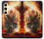 S0863 Hell Fire Skull Hülle Schutzhülle Taschen für Samsung Galaxy S24