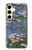S0997 Claude Monet Water Lilies Hülle Schutzhülle Taschen für Samsung Galaxy S24