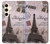 S2211 Paris Postcard Eiffel Tower Hülle Schutzhülle Taschen für Samsung Galaxy S24
