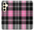 S3091 Pink Plaid Pattern Hülle Schutzhülle Taschen für Samsung Galaxy S24