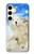 S3794 Arctic Polar Bear and Seal Paint Hülle Schutzhülle Taschen für Samsung Galaxy S24