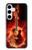 S0415 Fire Guitar Burn Hülle Schutzhülle Taschen für Samsung Galaxy S24 Plus