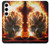 S0863 Hell Fire Skull Hülle Schutzhülle Taschen für Samsung Galaxy S24 Plus