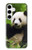 S1073 Panda Enjoy Eating Hülle Schutzhülle Taschen für Samsung Galaxy S24 Plus