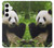 S1073 Panda Enjoy Eating Hülle Schutzhülle Taschen für Samsung Galaxy S24 Plus