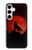 S2955 Wolf Howling Red Moon Hülle Schutzhülle Taschen für Samsung Galaxy S24 Plus