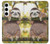 S3138 Cute Baby Sloth Paint Hülle Schutzhülle Taschen für Samsung Galaxy S24 Plus
