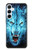 S0752 Blue Fire Grim Wolf Hülle Schutzhülle Taschen für Samsung Galaxy A55 5G