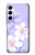 S2361 Purple White Flowers Hülle Schutzhülle Taschen für Samsung Galaxy A55 5G