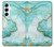 S3399 Green Marble Graphic Print Hülle Schutzhülle Taschen für Samsung Galaxy A55 5G
