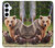 S3558 Bear Family Hülle Schutzhülle Taschen für Samsung Galaxy A55 5G