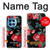 S3112 Rose Floral Pattern Black Hülle Schutzhülle Taschen für OnePlus 12R
