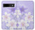 S2361 Purple White Flowers Hülle Schutzhülle Taschen für Google Pixel 8a
