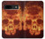 S3881 Fire Skull Hülle Schutzhülle Taschen für Google Pixel 8a