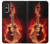 S0415 Fire Guitar Burn Hülle Schutzhülle Taschen für Sony Xperia 10 VI