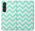 S1723 Mint Chevron Zigzag Hülle Schutzhülle Taschen für Sony Xperia 1 VI