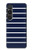 S2767 Navy White Striped Hülle Schutzhülle Taschen für Sony Xperia 1 VI
