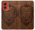 S2529 Leo Zodiac Tattoo Brown Graphic Print Hülle Schutzhülle Taschen für Motorola Moto G Stylus 5G (2024)