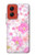 S3036 Pink Sweet Flower Flora Hülle Schutzhülle Taschen für Motorola Moto G Stylus 5G (2024)