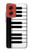 S3078 Black and White Piano Keyboard Hülle Schutzhülle Taschen für Motorola Moto G Stylus 5G (2024)