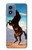 S0934 Wild Black Horse Hülle Schutzhülle Taschen für Motorola Moto G Play 4G (2024)