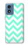 S1723 Mint Chevron Zigzag Hülle Schutzhülle Taschen für Motorola Moto G Play 4G (2024)