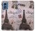 S2211 Paris Postcard Eiffel Tower Hülle Schutzhülle Taschen für Motorola Moto G Play 4G (2024)