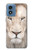 S2399 White Lion Face Hülle Schutzhülle Taschen für Motorola Moto G Play 4G (2024)