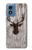 S2505 Reindeer Head Old Wood Texture Graphic Hülle Schutzhülle Taschen für Motorola Moto G Play 4G (2024)