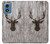 S2505 Reindeer Head Old Wood Texture Graphic Hülle Schutzhülle Taschen für Motorola Moto G Play 4G (2024)