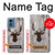 S2505 Reindeer Head Old Wood Texture Graphic Hülle Schutzhülle Taschen für Motorola Moto G Play 4G (2024)