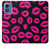 S2933 Pink Lips Kisses on Black Hülle Schutzhülle Taschen für Motorola Moto G Play 4G (2024)