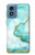 S3399 Green Marble Graphic Print Hülle Schutzhülle Taschen für Motorola Moto G Play 4G (2024)