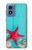 S3428 Aqua Wood Starfish Shell Hülle Schutzhülle Taschen für Motorola Moto G Play 4G (2024)