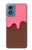 S3754 Strawberry Ice Cream Cone Hülle Schutzhülle Taschen für Motorola Moto G Play 4G (2024)