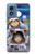 S3915 Raccoon Girl Baby Sloth Astronaut Suit Hülle Schutzhülle Taschen für Motorola Moto G Play 4G (2024)