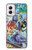 S0588 Wall Graffiti Hülle Schutzhülle Taschen für Motorola Moto G Power 5G (2024)