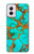 S2688 Aqua Copper Turquoise Gemstone Graphic Hülle Schutzhülle Taschen für Motorola Moto G Power 5G (2024)