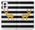 S2794 Black and White Striped Deer Gold Sparkles Hülle Schutzhülle Taschen für Motorola Moto G Power 5G (2024)