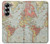 S3418 Vintage World Map Hülle Schutzhülle Taschen für Samsung Galaxy Z Fold 6