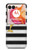 S2882 Black and White Striped Gold Dolphin Hülle Schutzhülle Taschen für Motorola Razr 50 Ultra