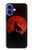 S2955 Wolf Howling Red Moon Hülle Schutzhülle Taschen für iPhone 16