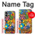 S3281 Colorful Hippie Flowers Pattern Hülle Schutzhülle Taschen für iPhone 16 plus