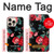 S3112 Rose Floral Pattern Black Hülle Schutzhülle Taschen für iPhone 16 pro max