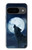 S3693 Grim White Wolf Full Moon Hülle Schutzhülle Taschen für Google Pixel 9