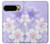 S2361 Purple White Flowers Hülle Schutzhülle Taschen für Google Pixel 9 Pro