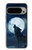 S3693 Grim White Wolf Full Moon Hülle Schutzhülle Taschen für Google Pixel 9 Pro